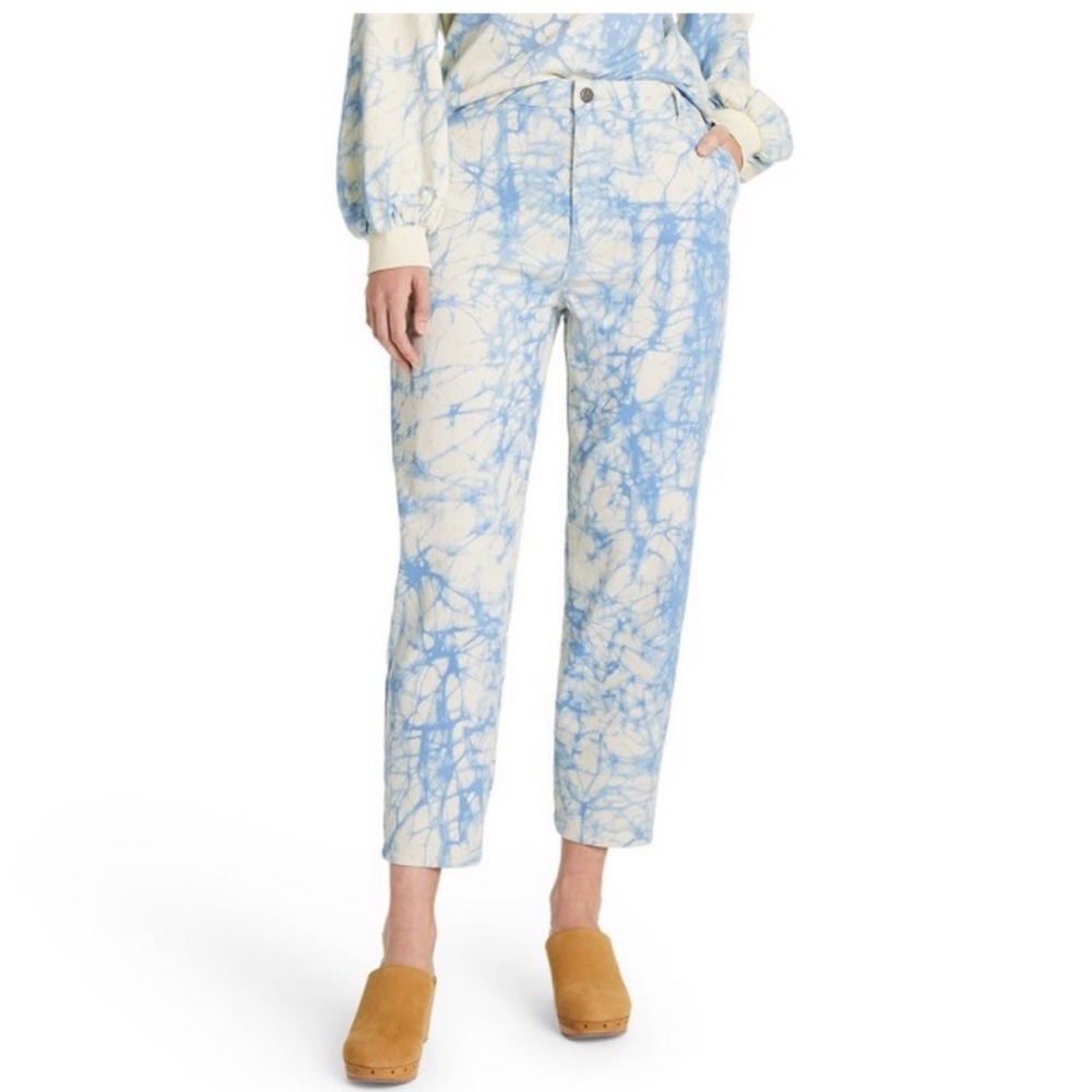 NWT Rachel Comey X Target Blue Marbled High Rose Tapered 80s Style Mom Jeans